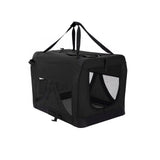 Dog Playpens & Gates: Portable Soft Dog Cage Crate Carrier L BLACK