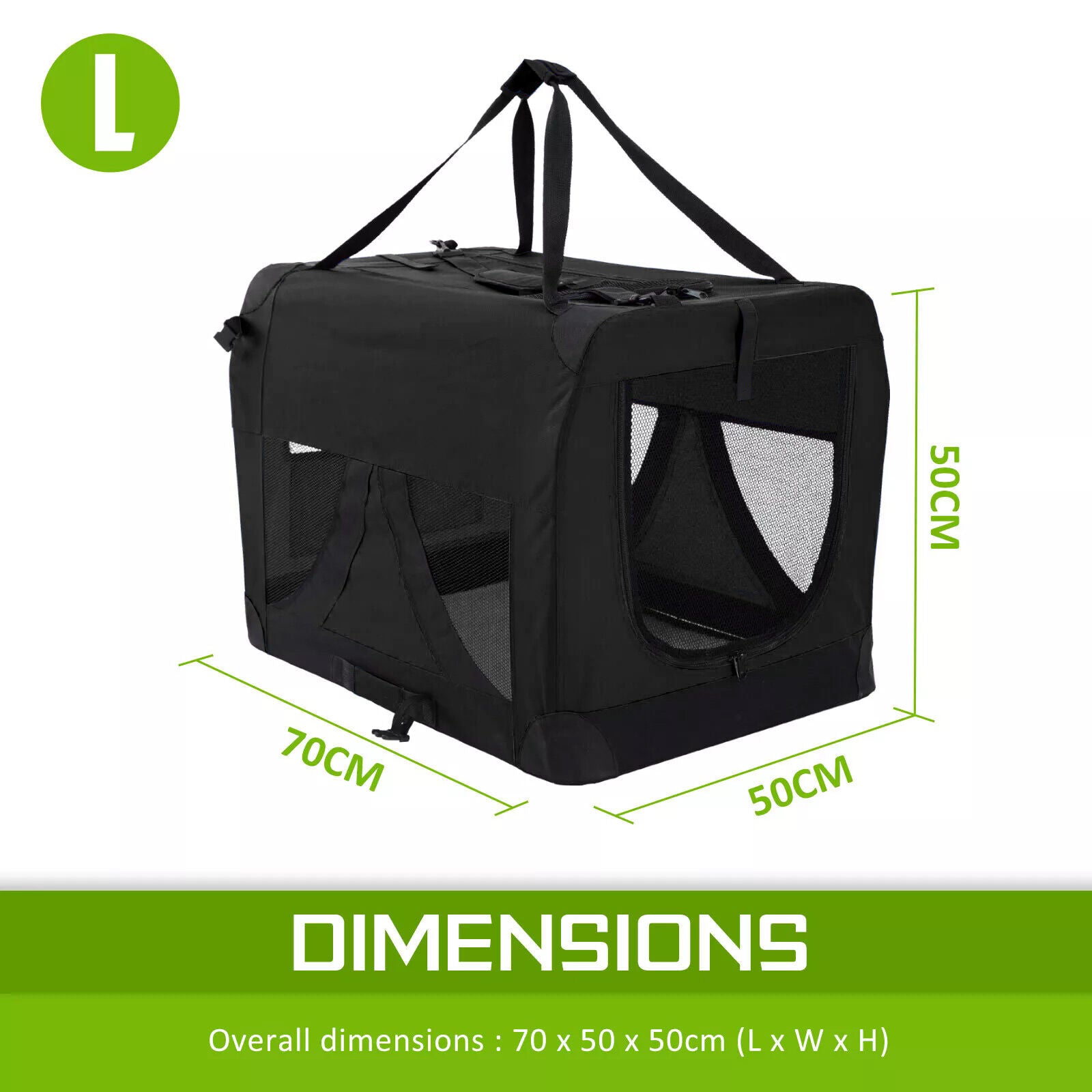 Dog Playpens & Gates: Portable Soft Dog Cage Crate Carrier L BLACK