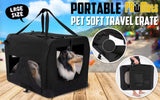 Dog Playpens & Gates: Portable Soft Dog Cage Crate Carrier XL BLACK