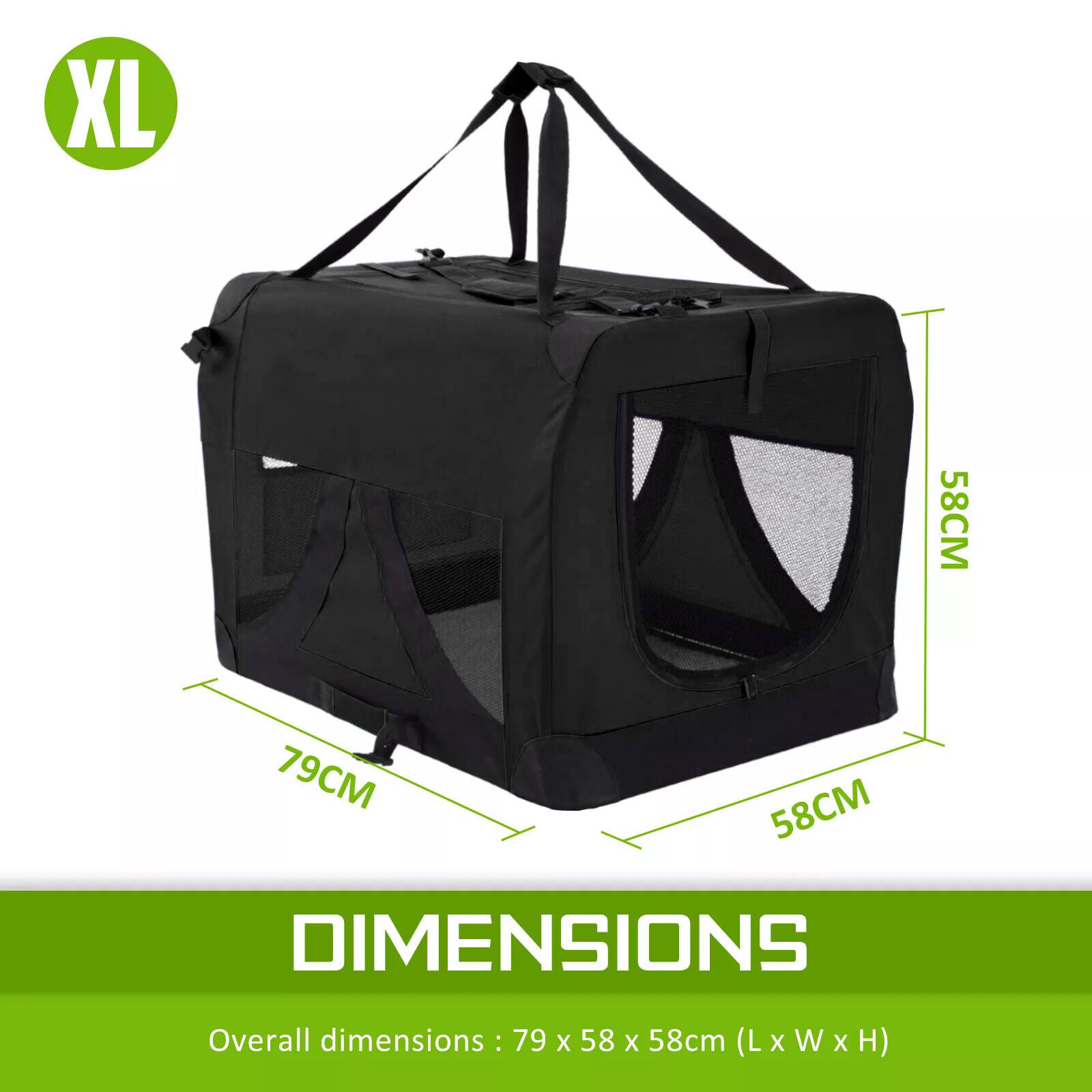 Dog Playpens & Gates: Portable Soft Dog Cage Crate Carrier XL BLACK