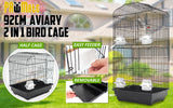 Bird Cages & Stands: Bird Cage Parrot Aviary 2IN1 Design VEER 92cm