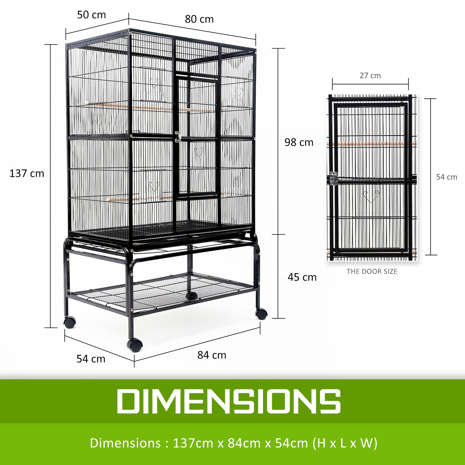 Bird Cages & Stands: Bird Cage Parrot Aviary MELODY 137cm