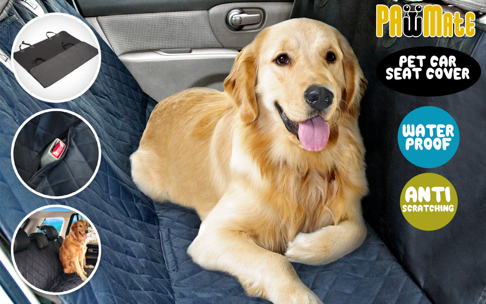 Dog Playpens & Gates: XXL Pet Dog Car Boot Seat Cover Waterproof Mat BLACK