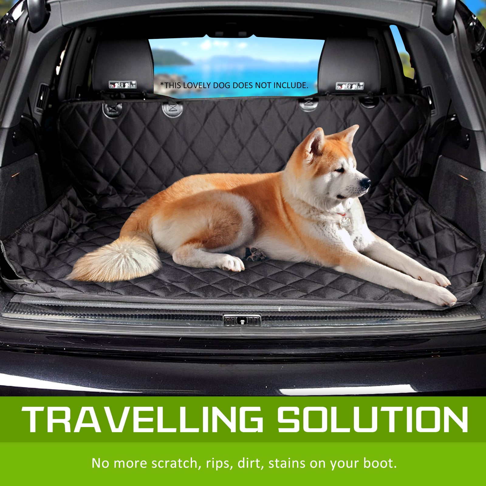 Dog Playpens & Gates: XXL Pet Dog Car Boot Seat Cover Waterproof Mat BLACK