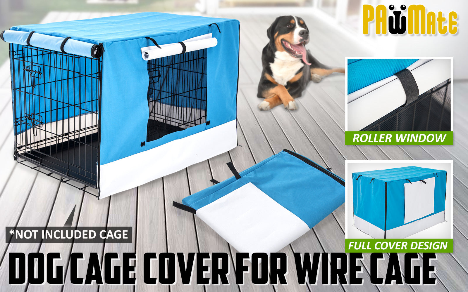 Dog Playpens & Gates: Cage Cover Enclosure for Wire Dog Cage Crate 30in BLUE