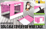 Dog Playpens & Gates: Cage Cover Enclosure for Wire Dog Cage Crate 30in PINK