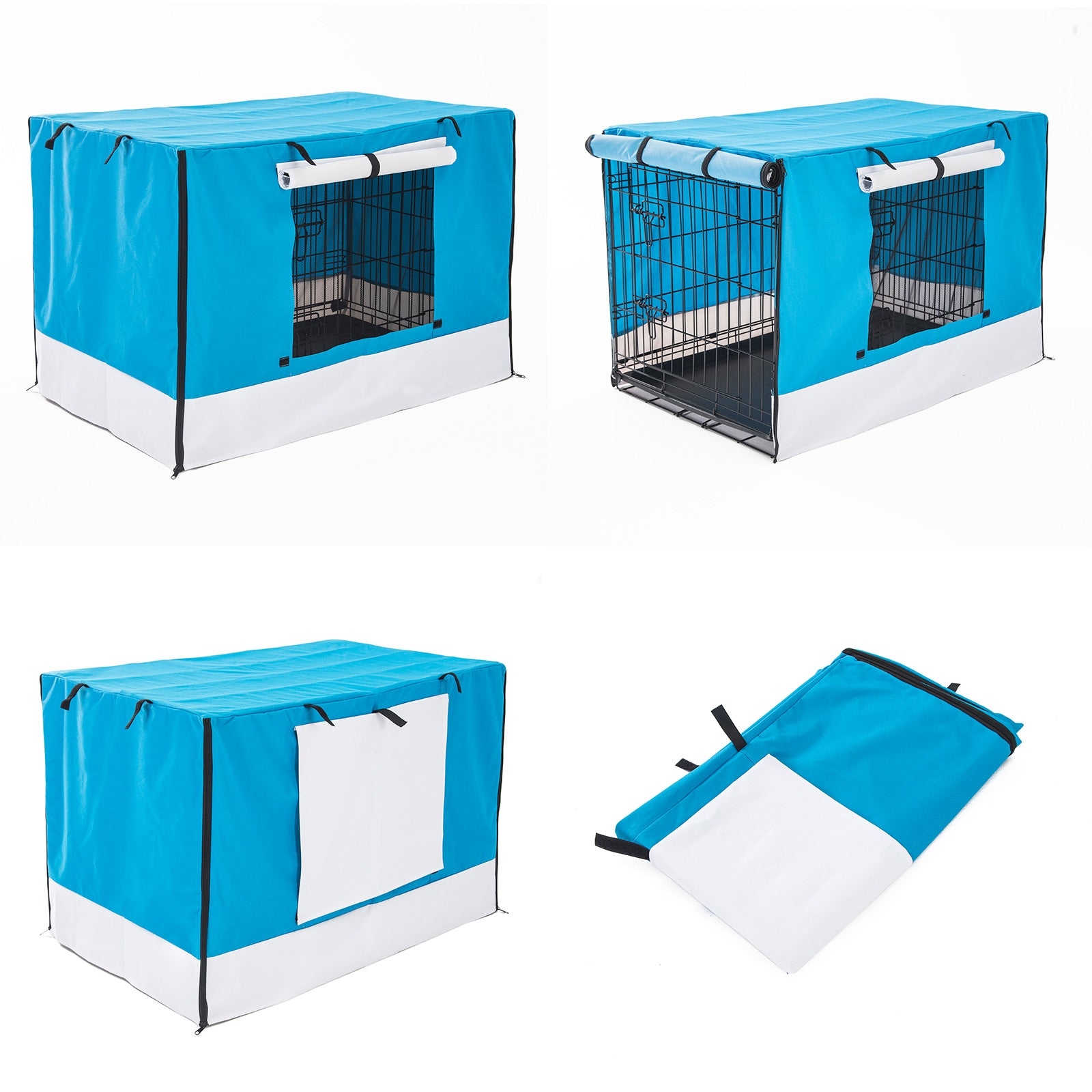 Dog Playpens & Gates: Cage Cover Enclosure for Wire Dog Cage Crate 36in BLUE