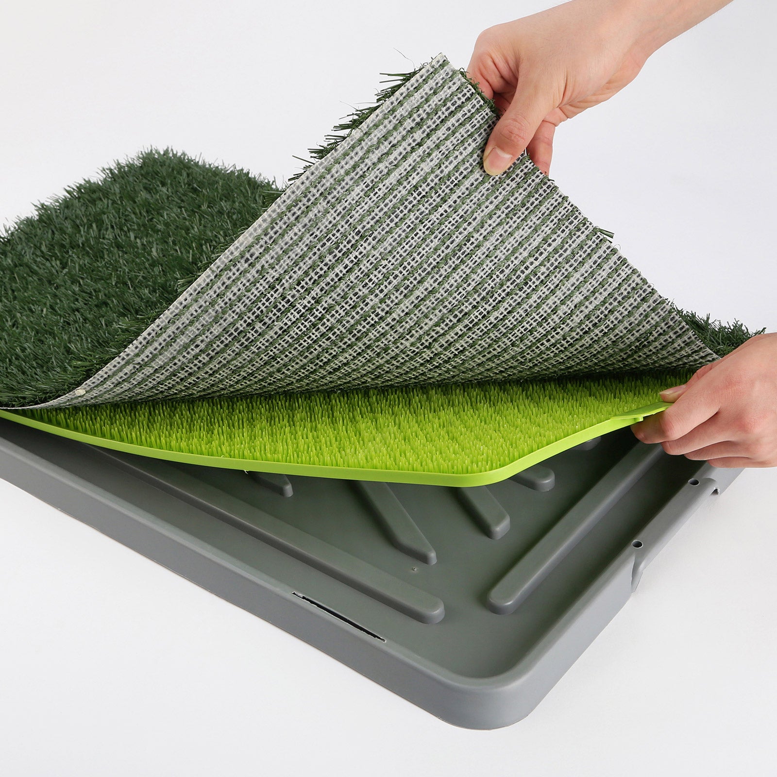 Dog Playpens & Gates: Pet Dog Potty Tray Training Toilet + 1 Grass Mat 69cm x 43cm