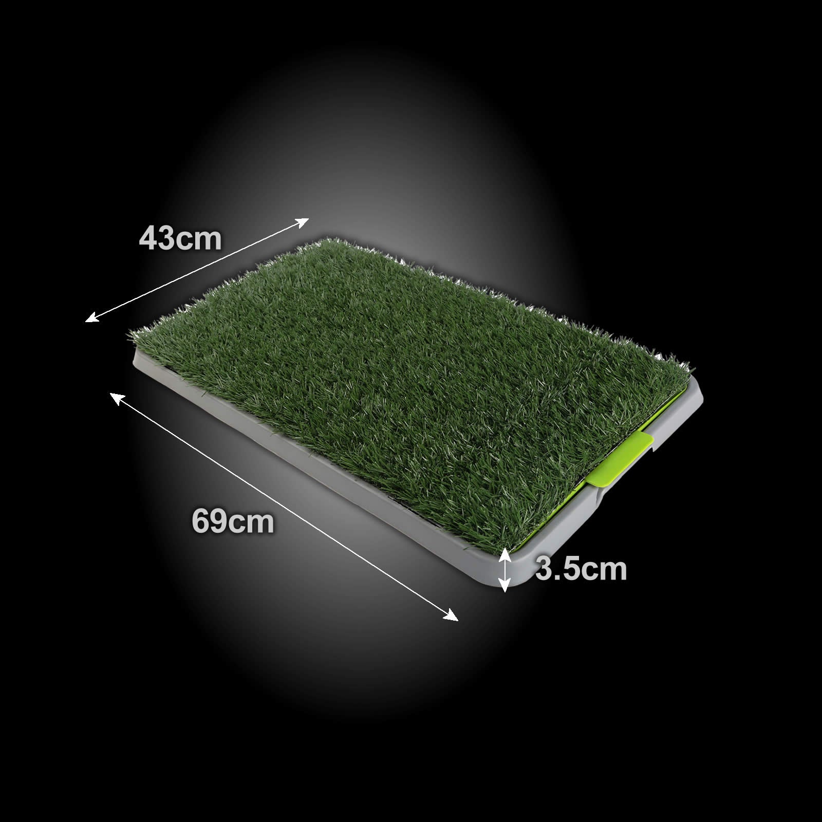Dog Playpens & Gates: Pet Dog Potty Tray Training Toilet + 1 Grass Mat 69cm x 43cm