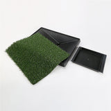 Dog Beds: Pet Dog Potty Tray Training Toilet + 1 Grass Mat 63cm x 50cm