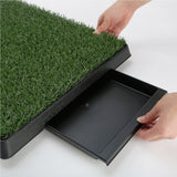 Dog Beds: Pet Dog Potty Tray Training Toilet + 1 Grass Mat 63cm x 50cm