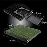 Dog Beds: Pet Dog Potty Tray Training Toilet + 1 Grass Mat 63cm x 50cm