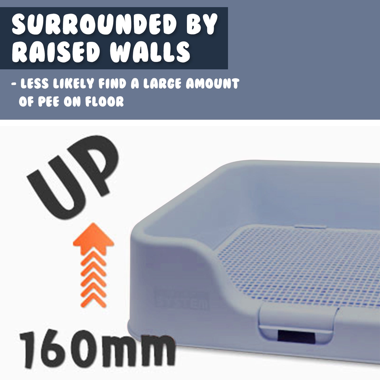 Dog Training Aids: Dog Pet Potty Tray Training Toilet Raised Walls T1 BLUE