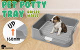 Dog Pet Potty Tray Training Toilet Raised Walls T1 GREY