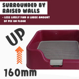 Dog Training Aids: Dog Pet Potty Tray Training Toilet Raised Walls T1 WINE