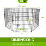 Dog Playpens & Gates: Pet Playpen Foldable Dog Cage 8 Panel 30in with Cover