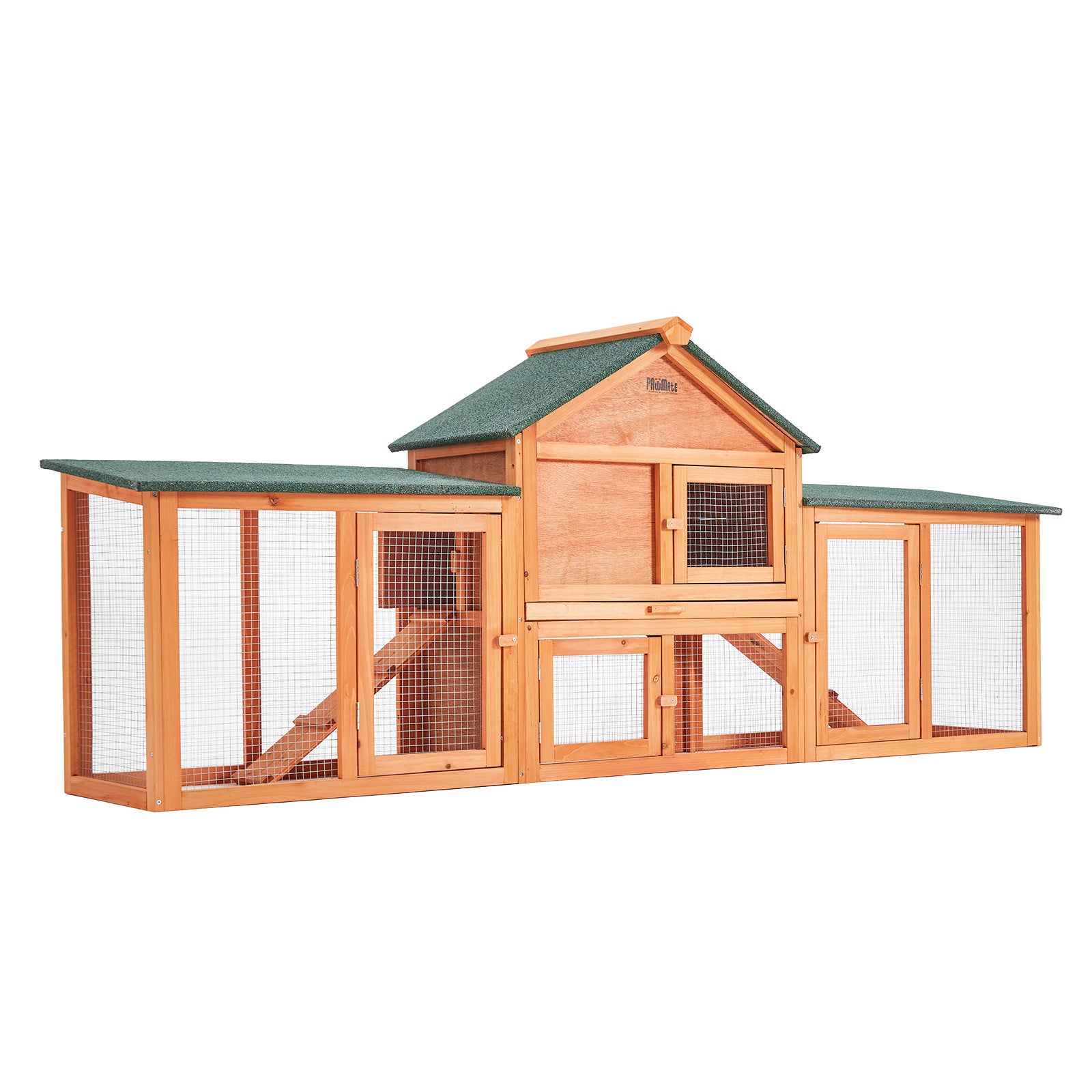Coop & Hutch Accessories: Rabbit Hutch Chicken Coop 204 x 45 x 85cm 2 Storey Cage Mansion