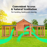 Coop & Hutch Accessories: Rabbit Hutch Chicken Coop 204 x 45 x 85cm 2 Storey Cage Mansion