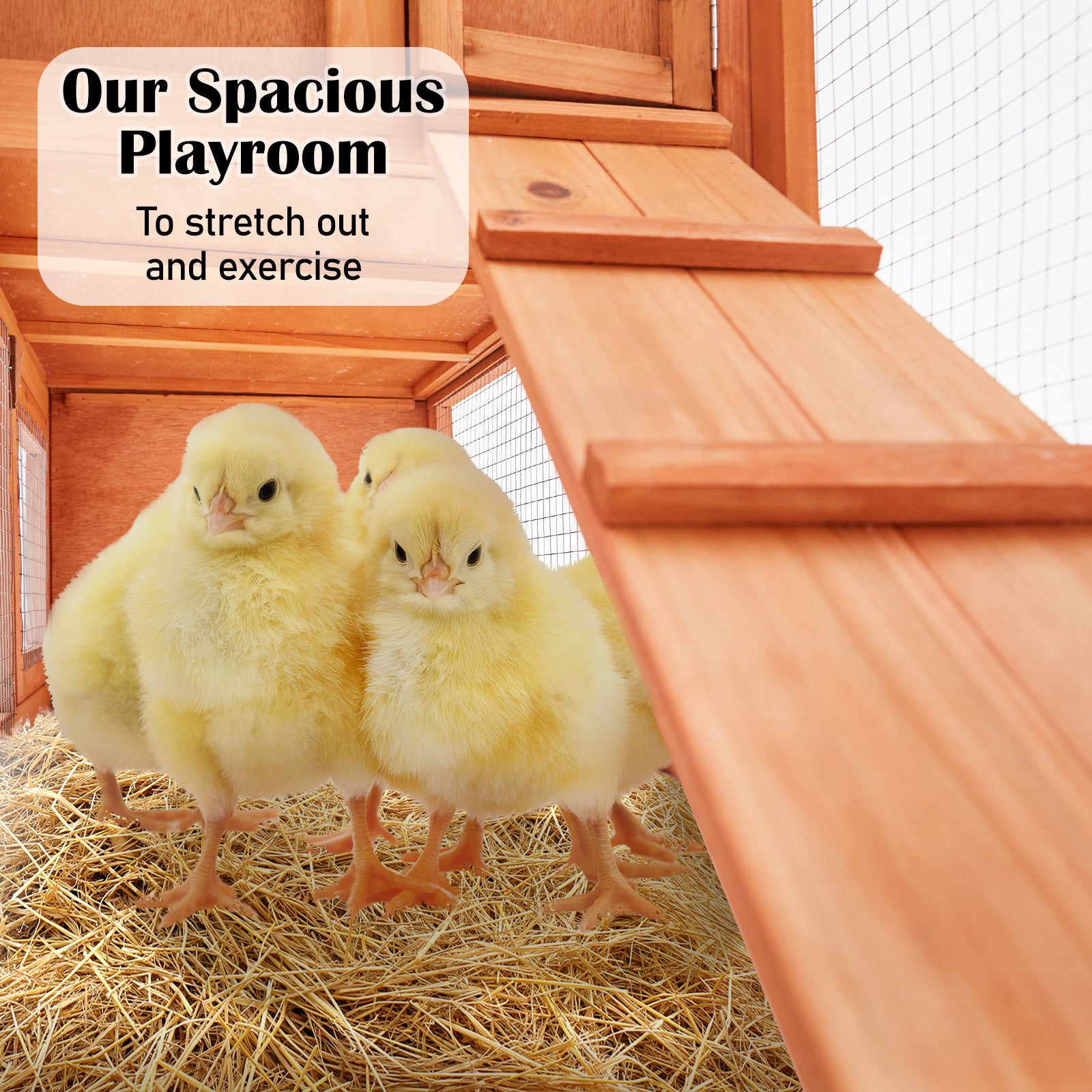 Coop & Hutch Accessories: Rabbit Hutch Chicken Coop 204 x 45 x 85cm 2 Storey Cage Mansion
