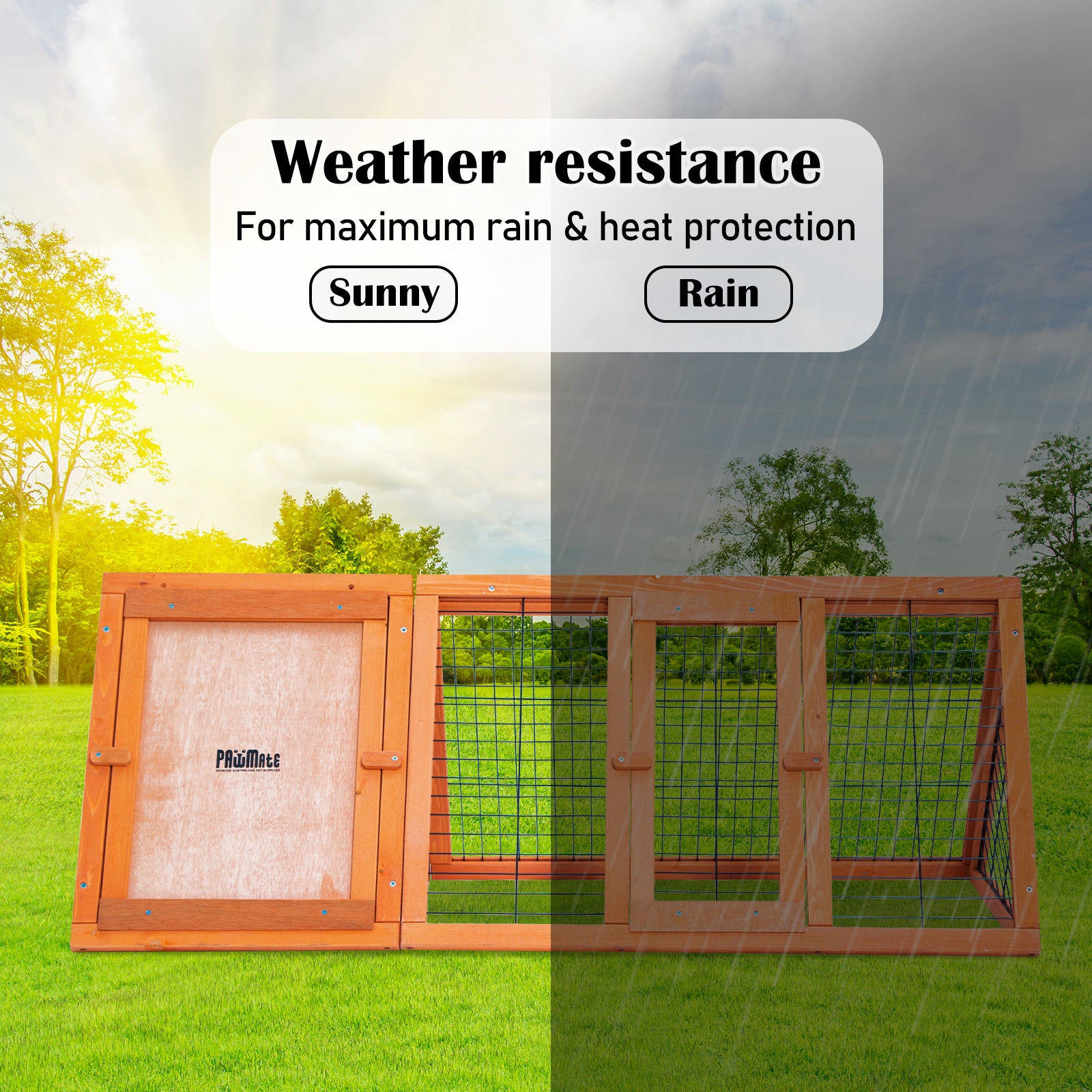 Coop & Hutch Accessories: Rabbit Hutch Chicken Coop 118 x 50 x 45cm Triangle Cage Run Ester