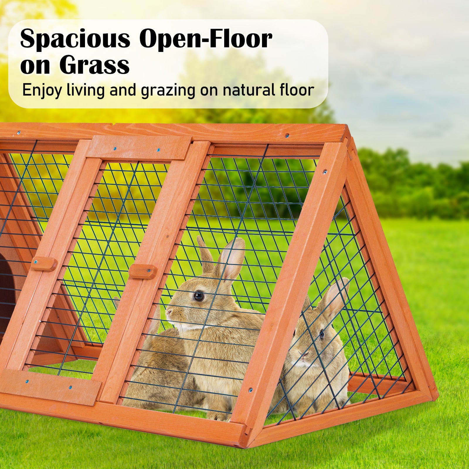 Coop & Hutch Accessories: Rabbit Hutch Chicken Coop 118 x 50 x 45cm Triangle Cage Run Ester