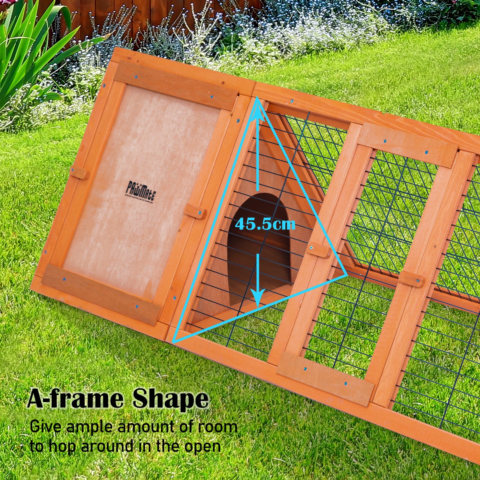Coop & Hutch Accessories: Rabbit Hutch Chicken Coop 118 x 50 x 45cm Triangle Cage Run Ester