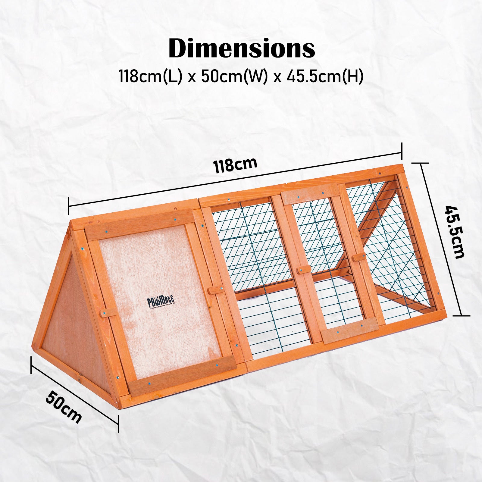 Coop & Hutch Accessories: Rabbit Hutch Chicken Coop 118 x 50 x 45cm Triangle Cage Run Ester