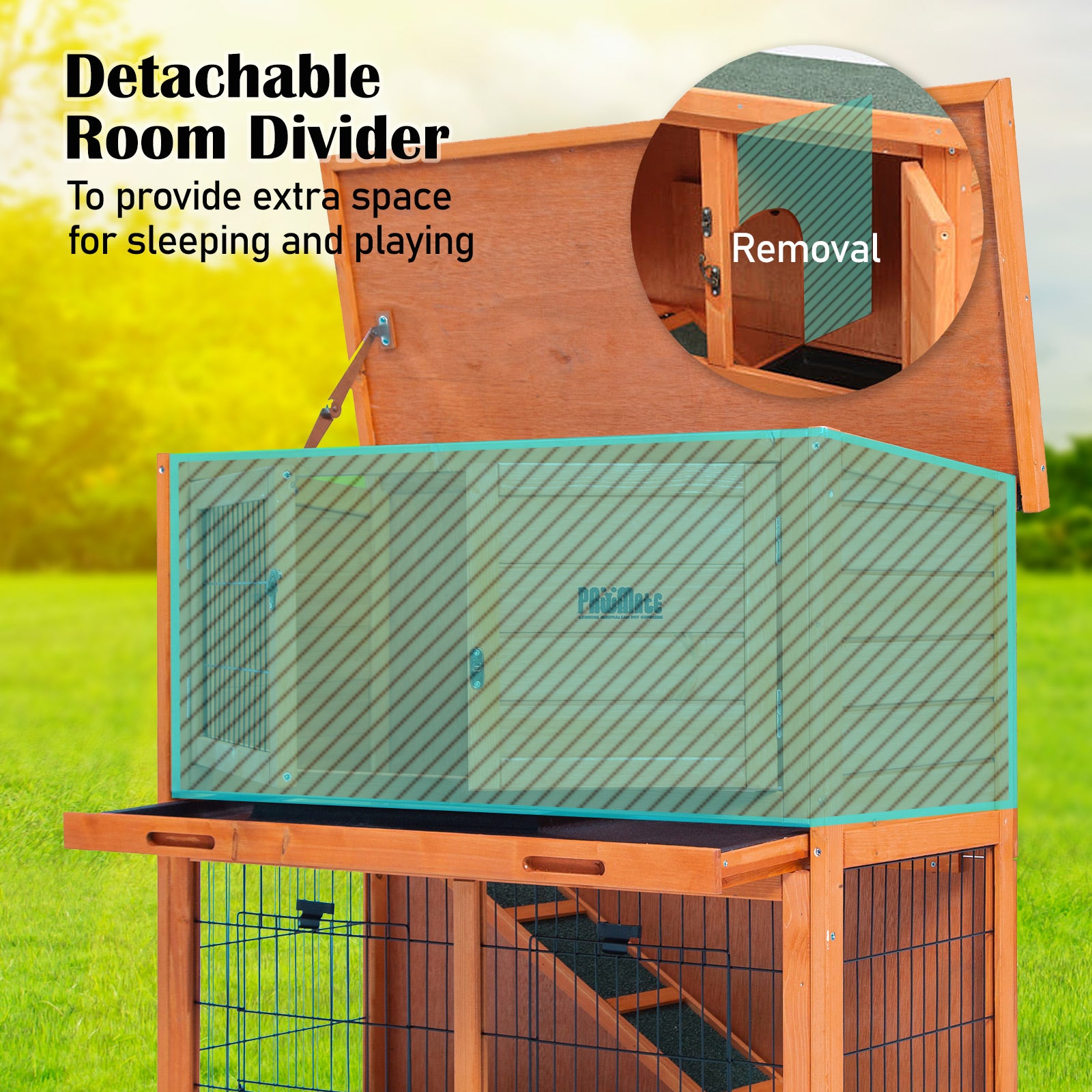 Coop & Hutch Accessories: Rabbit Hutch Chicken Coop 92 x 45 x 82cm 2 Storey Cage Run Aria