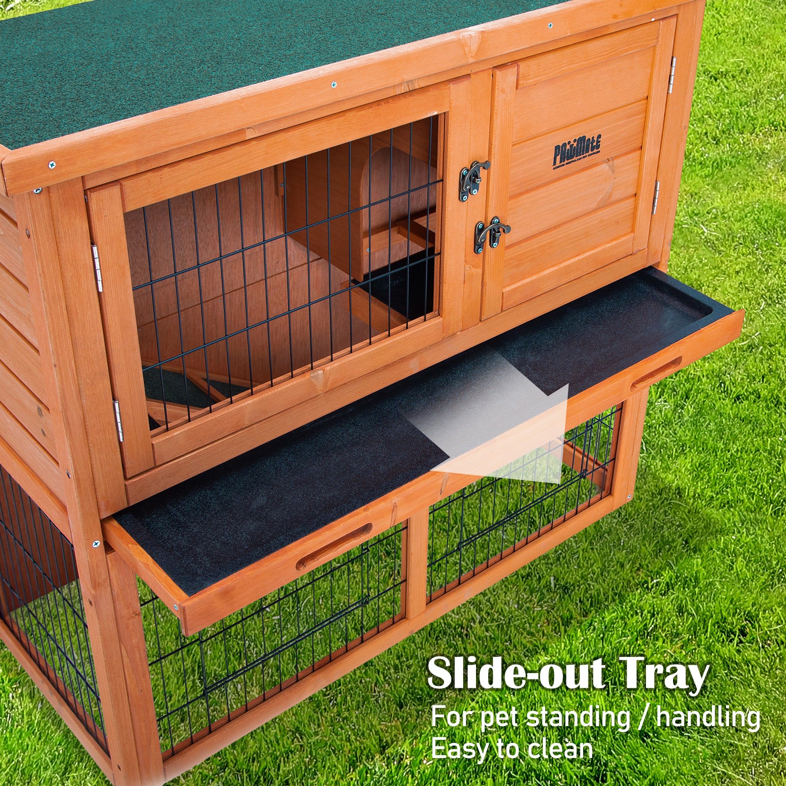 Coop & Hutch Accessories: Rabbit Hutch Chicken Coop 92 x 45 x 82cm 2 Storey Cage Run Aria