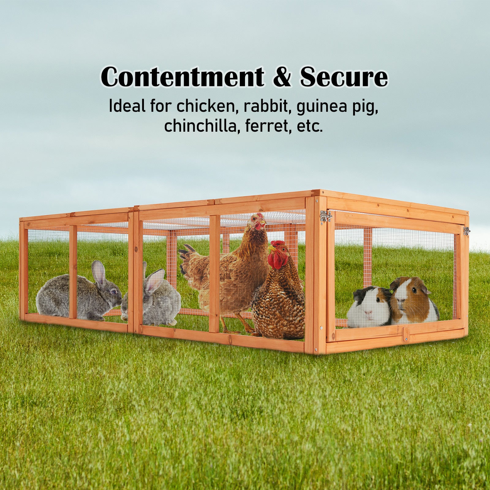 Coop & Hutch Accessories: Paw Mate Chicken Coop Rabbit Hutch Extension Run 180 x 90 x 48cm Runey