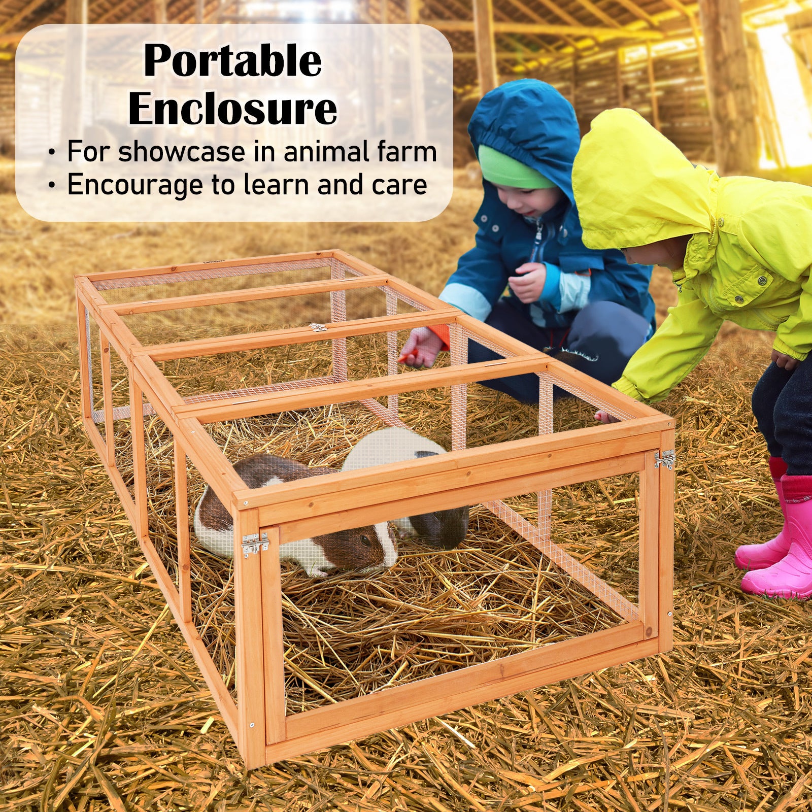 Coop & Hutch Accessories: Paw Mate Chicken Coop Rabbit Hutch Extension Run 180 x 90 x 48cm Runey