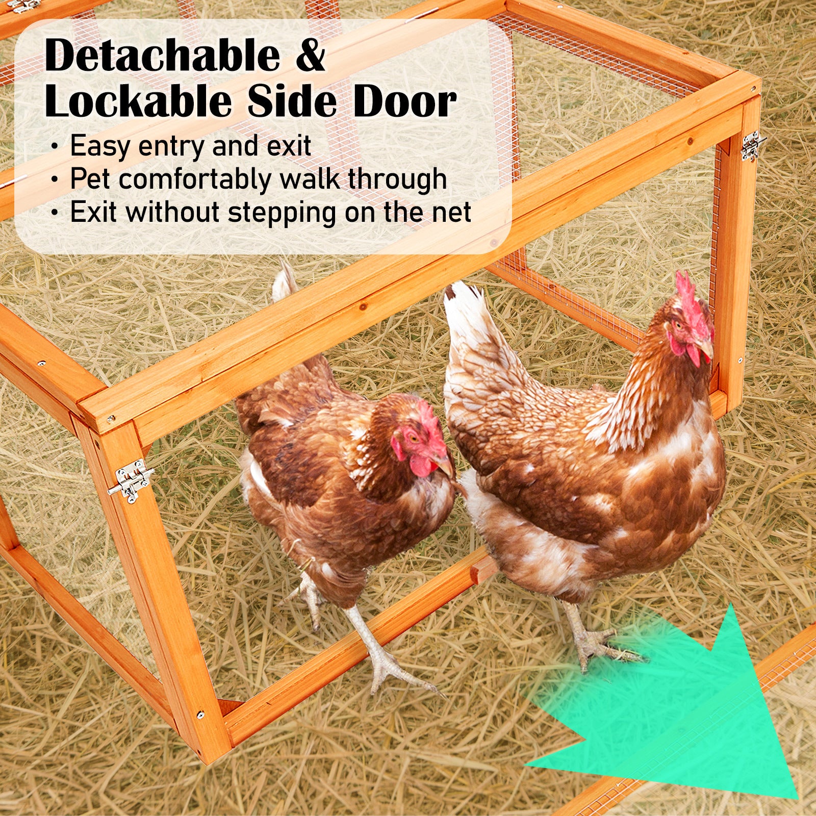 Coop & Hutch Accessories: Paw Mate Chicken Coop Rabbit Hutch Extension Run 180 x 90 x 48cm Runey