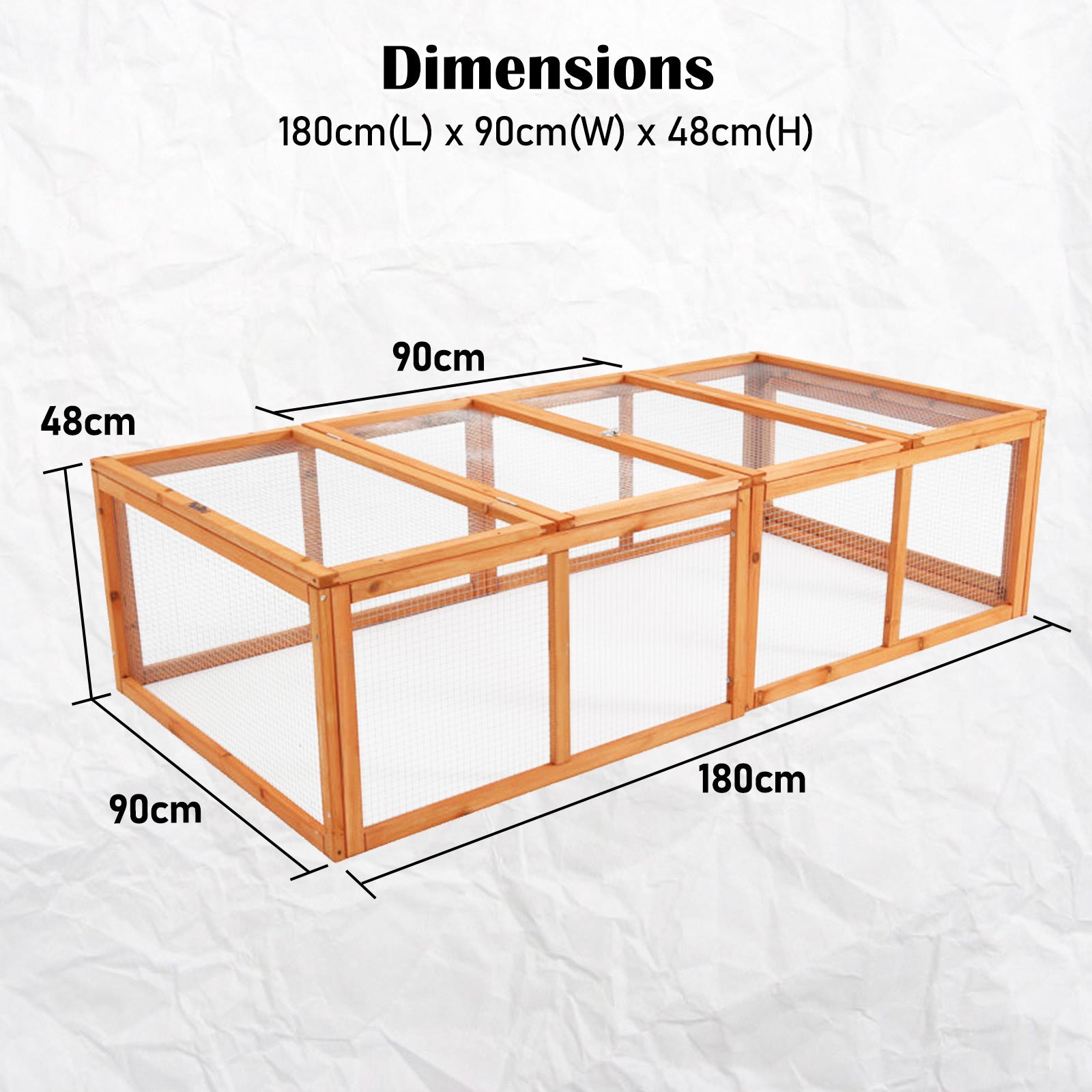 Coop & Hutch Accessories: Paw Mate Chicken Coop Rabbit Hutch Extension Run 180 x 90 x 48cm Runey