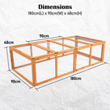 Coop & Hutch Accessories: Paw Mate Chicken Coop Rabbit Hutch Extension Run 180 x 90 x 48cm Runey