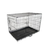 Dog Playpens & Gates: Wire Dog Cage Foldable Crate Kennel 24in with Tray