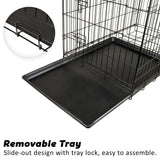 Dog Playpens & Gates: Wire Dog Cage Foldable Crate Kennel 24in with Tray
