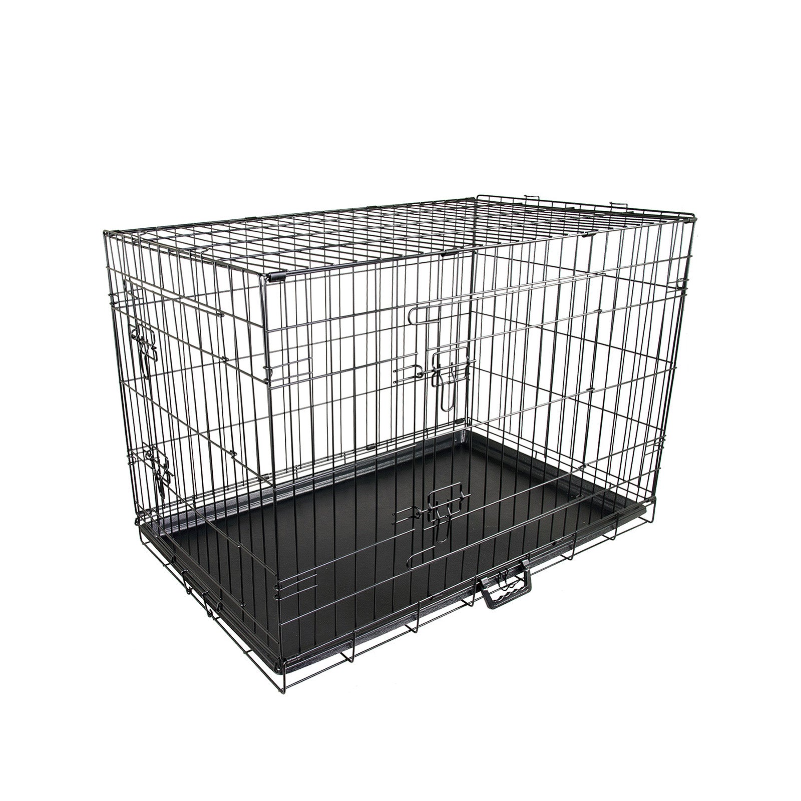 Dog Playpens & Gates: Wire Dog Cage Foldable Crate Kennel 30in with Tray