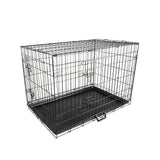 Dog Playpens & Gates: Wire Dog Cage Foldable Crate Kennel 30in with Tray