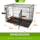 Dog Playpens & Gates: Wire Dog Cage Foldable Crate Kennel 30in with Tray