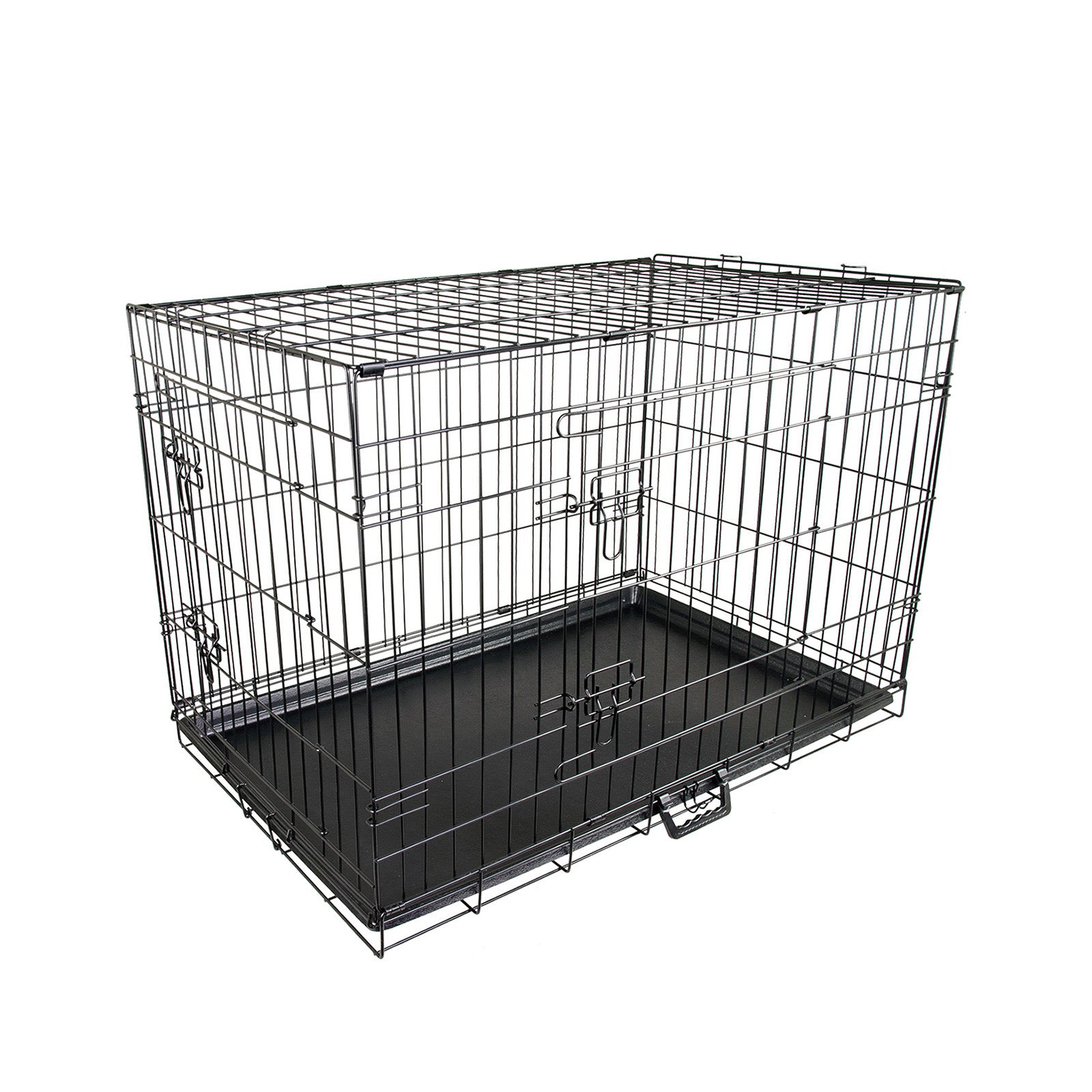 Dog Playpens & Gates: Wire Dog Cage Foldable Crate Kennel 36in with Tray