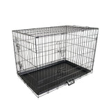 Dog Playpens & Gates: Wire Dog Cage Foldable Crate Kennel 42in with Tray