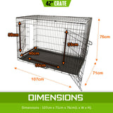 Dog Playpens & Gates: Wire Dog Cage Foldable Crate Kennel 42in with Tray
