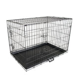 Dog Playpens & Gates: Wire Dog Cage Foldable Crate Kennel 48in with Tray