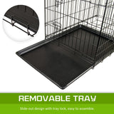 Dog Playpens & Gates: Wire Dog Cage Foldable Crate Kennel 48in with Tray