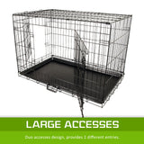 Dog Playpens & Gates: Wire Dog Cage Foldable Crate Kennel 48in with Tray