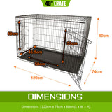 Dog Playpens & Gates: Wire Dog Cage Foldable Crate Kennel 48in with Tray