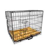 Dog Playpens & Gates: Wire Dog Cage Foldable Crate Kennel 42in with Tray + Cushion Mat Combo