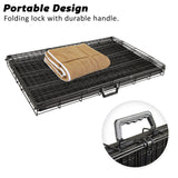 Dog Playpens & Gates: Wire Dog Cage Foldable Crate Kennel 48in with Tray + Cushion Mat Combo