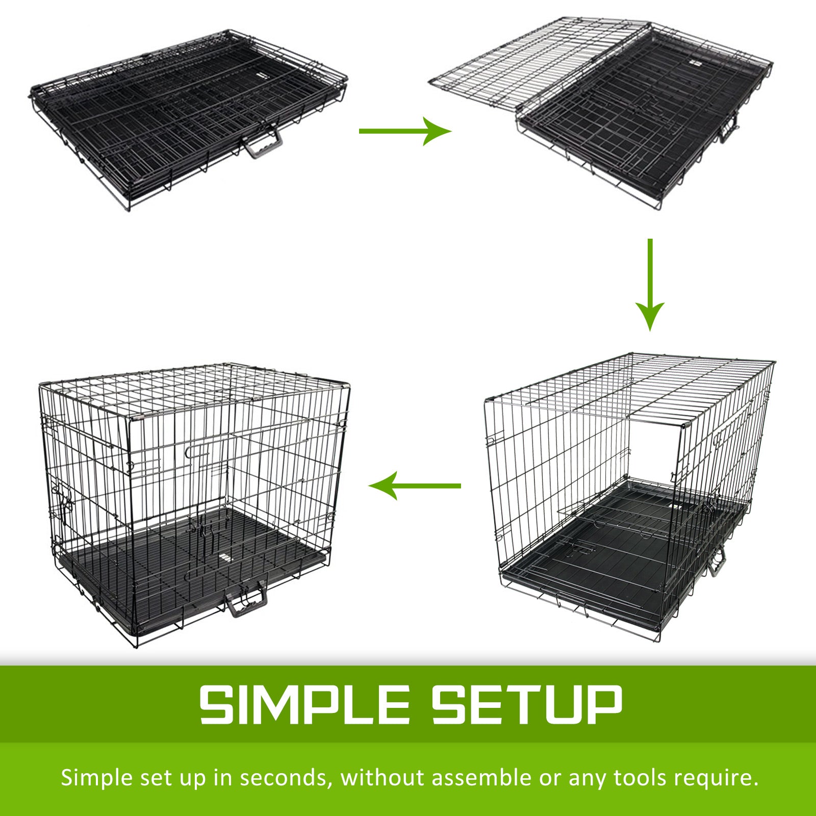 Dog Playpens & Gates: Wire Dog Cage Foldable Crate Kennel 24in with Tray + PINK Cover Combo