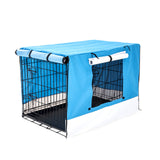 Dog Playpens & Gates: Wire Dog Cage Foldable Crate Kennel 30in with Tray + BLUE Cover Combo
